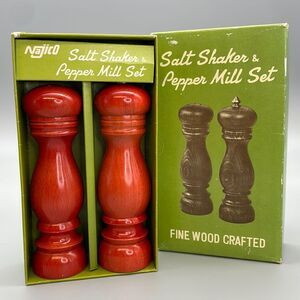 Vintage Najico Salt and Pepper Shaker Mill Wooden Made in Japan